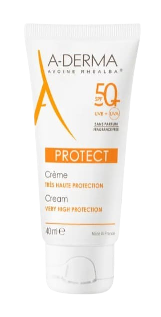 Aderma crema solar facial spf 50+ sin perfume